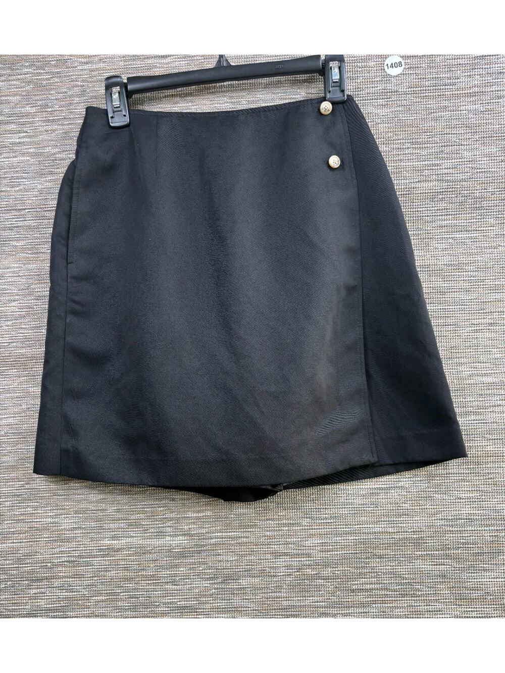 Talbots Wrap Skort Women's Size 8 Black High-Rise Button Detail USA Made